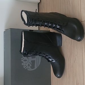 Timberland Sutherlin Bay Side Zip Boot Black full grain leather lace-up combat